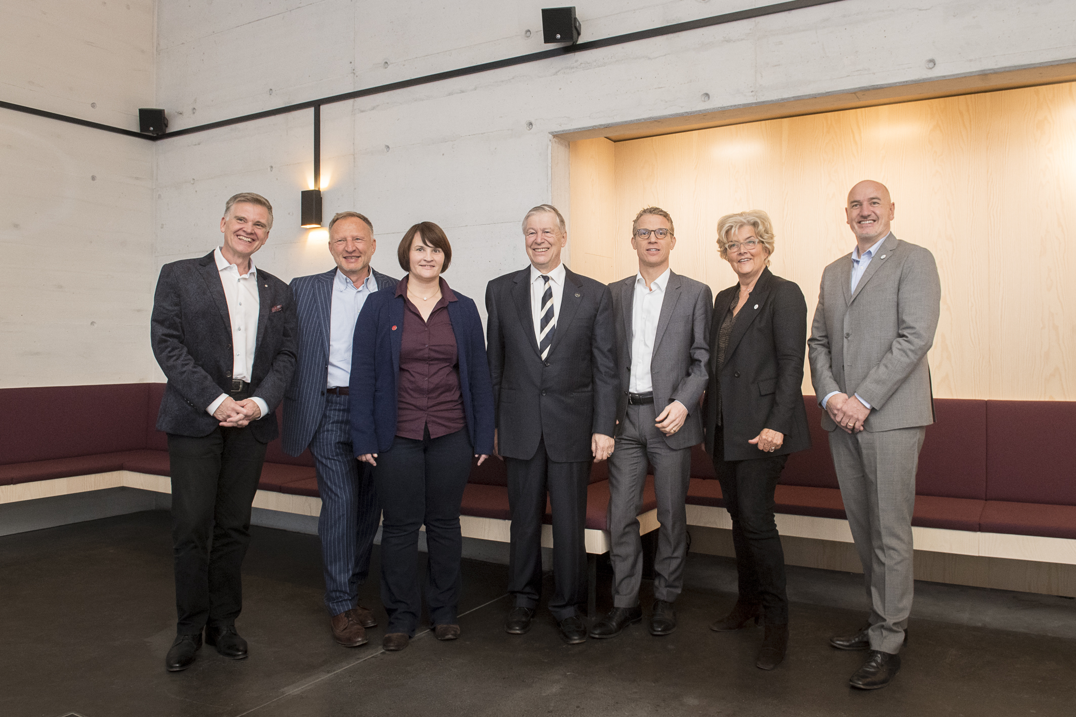 Der GFZKO-Vorstand (v.l.): Willi Zimmermann, Peter Marschel, Gisela Stäheli, Urs Fellmann, Dr. Frank Arnold, Ruth Züblin und Marcel R. Gamma